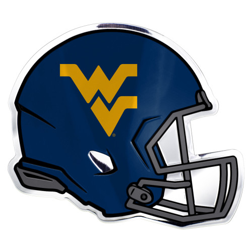 West Virginia University - West Virginia Mountaineers Embossed Helmet Emblem Flying WV Primary Logo Blue & Yellow