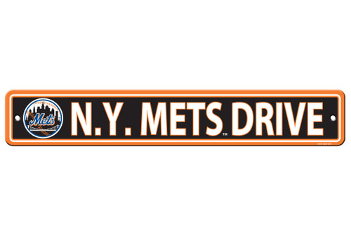 New York Mets Sign 4x24 Plastic Street Sign