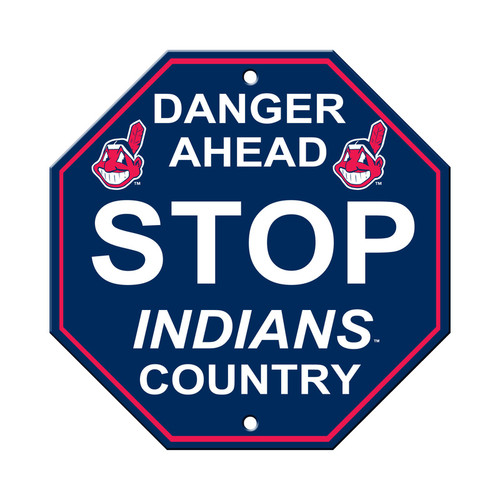 Cleveland Indians Sign 12x12 Plastic Stop Sign