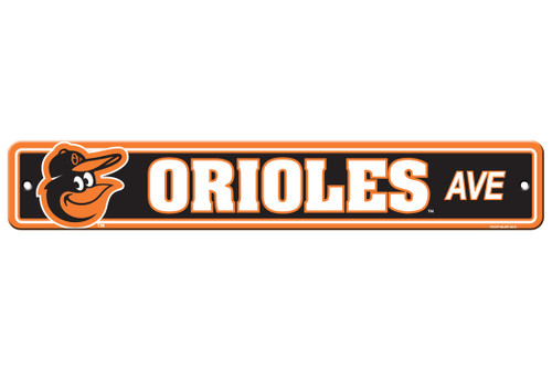 Baltimore Orioles Sign 4x24 Plastic Street Sign