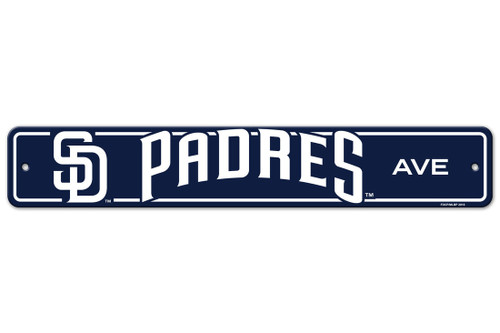 San Diego Padres Sign 4x24 Plastic Street Sign