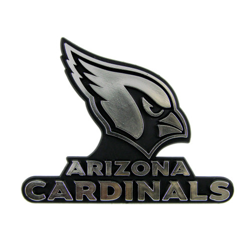 Arizona Cardinals Molded Chrome Emblem "Cardinal Head" Primary Logo & Wordmark Chrome
