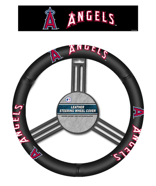 Los Angeles Angels Steering Wheel Cover - Leather