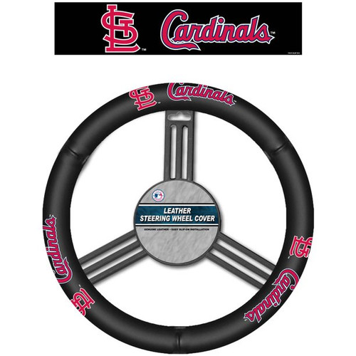St. Louis Cardinals Steering Wheel Cover Leather Style