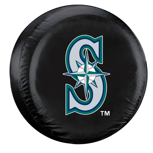 Seattle Mariners Black Tire Cover - Standard Size