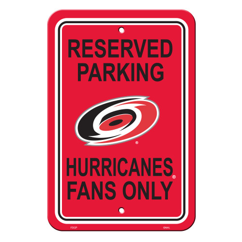 Carolina Hurricanes 12 in. x 18 in. Plastic Reserved Parking Sign