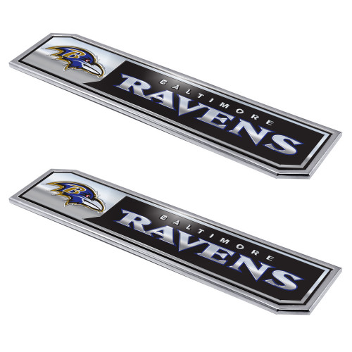 Baltimore Ravens Embossed Truck Emblem 2-pk Primary Logo & Wordmark Black