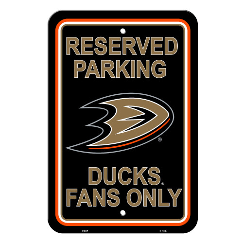 Anaheim Ducks 12 in. x 18 in. Plastic Reserved Parking Sign