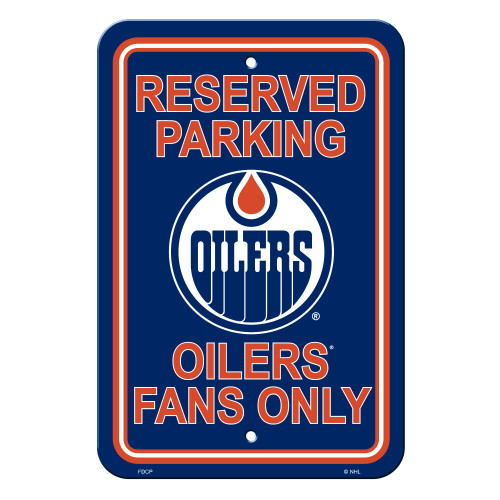 Edmonton Oilers 12 in. x 18 in. Plastic Reserved Parking Sign