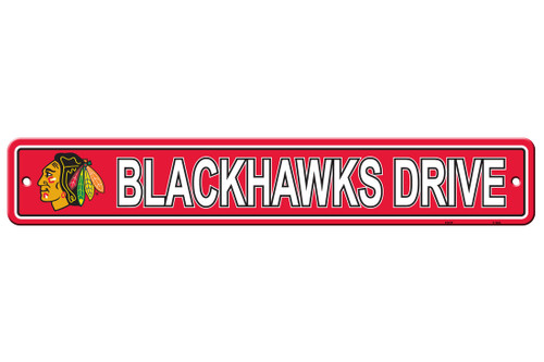 Chicago Blackhawks Sign 4x24 Plastic Street Sign