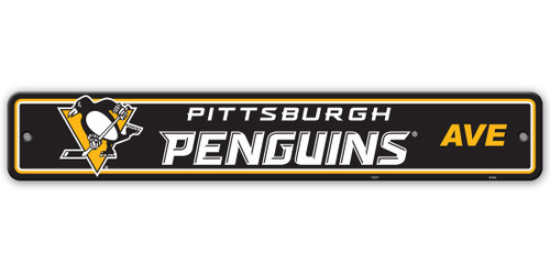 Pittsburgh Penguins Sign 4x24 Plastic Street Sign
