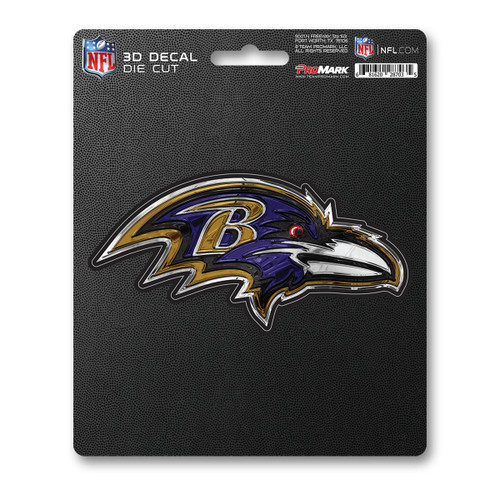 Baltimore Ravens 3D Decal Raven Head Primary Logo Black & Purple