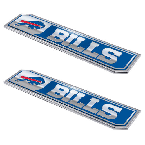 Buffalo Bills Embossed Truck Emblem 2-pk Primary Logo & Wordmark Blue