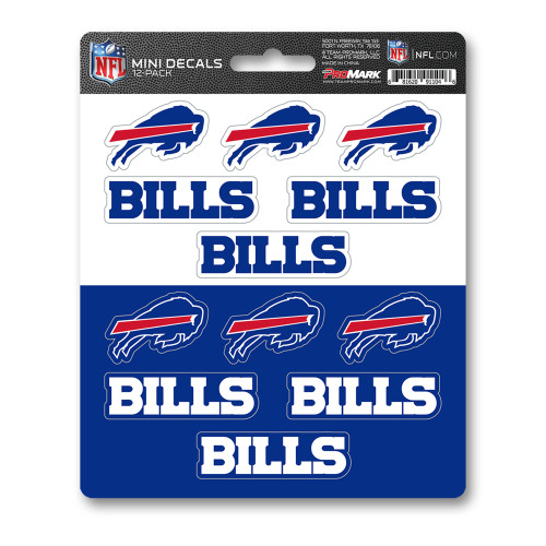 Buffalo Bills Mini Decal 12-pk 12 Various Logos / Wordmark Blue, Red