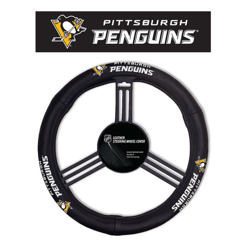 Pittsburgh Penguins Steering Wheel Cover Leather