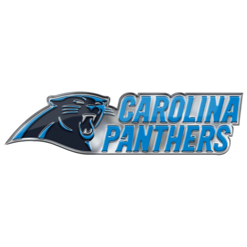 Carolina Panthers Embossed Color Emblem 2 "Panther" Logo & Wordmark Blue & Black