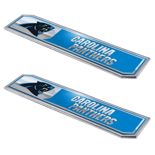 Carolina Panthers Embossed Truck Emblem 2-pk Primary Logo & Wordmark Blue