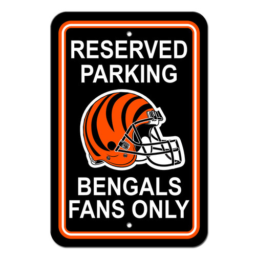 Cincinnati Bengals 12 in. x 18 in. Plastic Reserved Parking Sign