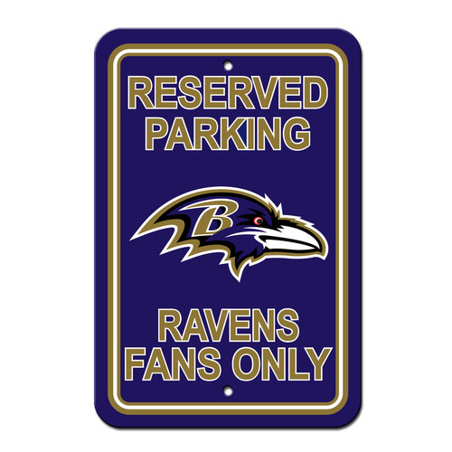 Baltimore Ravens 12 in. x 18 in. Plastic Reserved Parking Sign