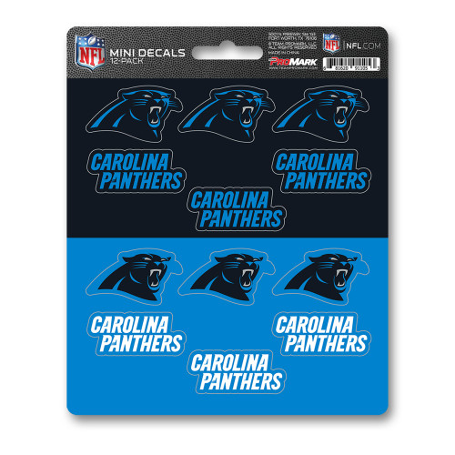 Carolina Panthers Mini Decal 12-pk 12 Various Logos / Wordmark Blue & Black