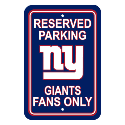 New York Giants 12 in. x 18 in. Plastic Reserved Parking Sign