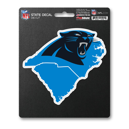 Carolina Panthers State Shape Decal "Panther" Logo - Shape of Carolinas Black & Blue