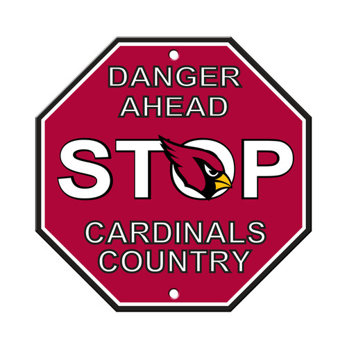 Arizona Cardinals Sign 12x12 Plastic Stop Sign