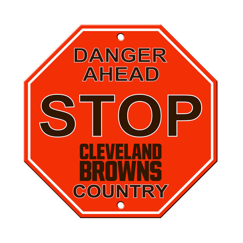 Cleveland Browns Sign 12x12 Plastic Stop Sign