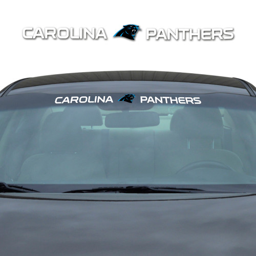Carolina Panthers Windshield Decal Primary Logo and Team Wordmark White