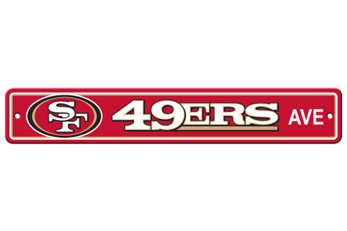 San Francisco 49ers 4x24 Plastic Street Sign