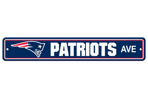New England Patriots Sign 4x24 Plastic Street Sign