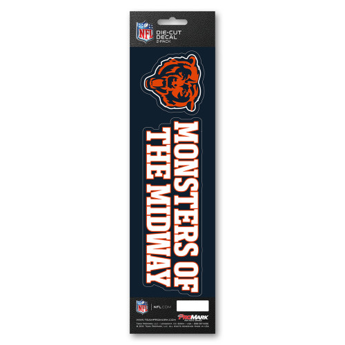 Chicago Bears Team Slogan Decal Primary Logo & Team Slogan Blue & Orange