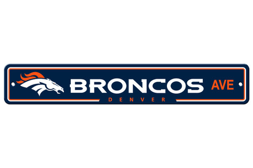 Denver Broncos 4x24 Plastic Street Sign