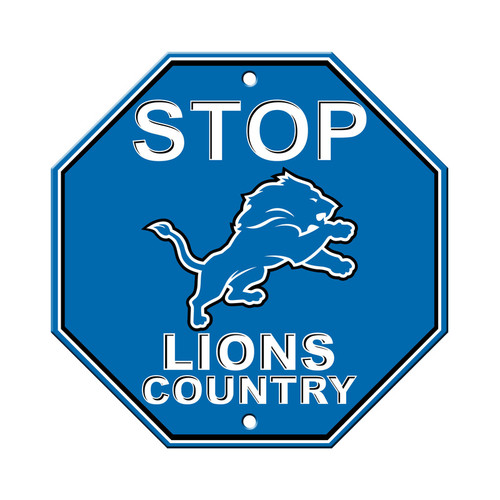 Detroit Lions Sign 12x12 Plastic Stop Sign
