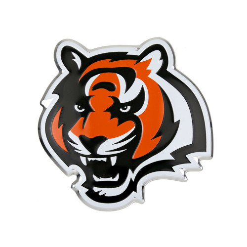 Cincinnati Bengals Embossed Color Emblem Striped B Priamry Logo Orange