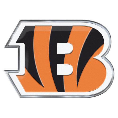 Cincinnati Bengals Embossed Color Emblem 2 Striped B Priamry Logo Orange & Black