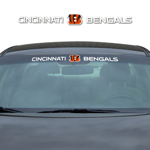 Cincinnati Bengals Windshield Decal Primary Logo and Team Wordmark White