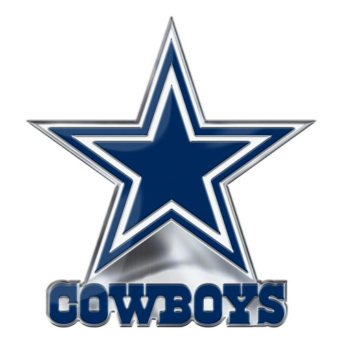 Dallas Cowboys Embossed Color Emblem 2 Star Primary Logo and Wordmark Blue