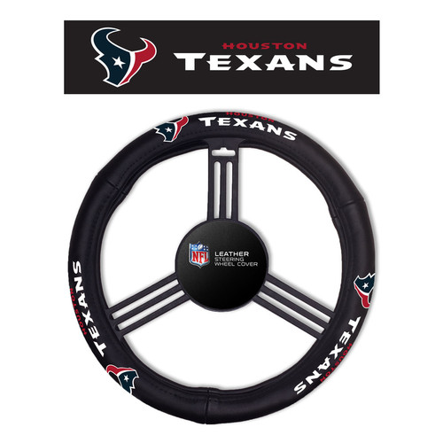 Houston Texans Steering Wheel Cover Leather