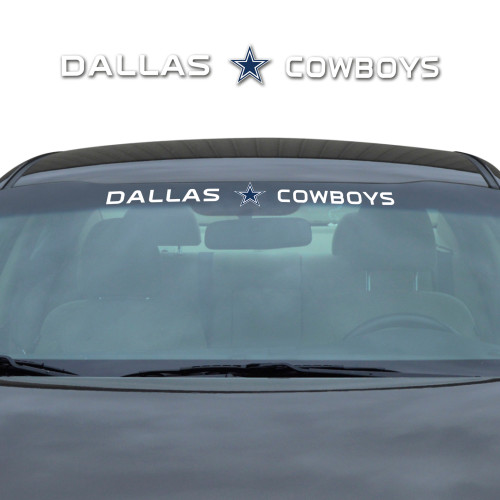 Dallas Cowboys Windshield Decal Primary Logo and Team Wordmark White