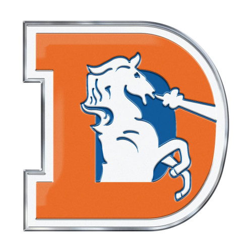 Denver Broncos Embossed Color Emblem 2 "D & Bronco" Alternate Logo Blue & Orange