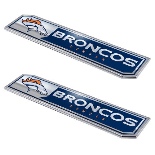 Denver Broncos Embossed Truck Emblem 2-pk Primary Logo & Wordmark Blue