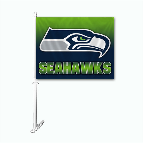 Seattle Seahawks Car Flag Ombre