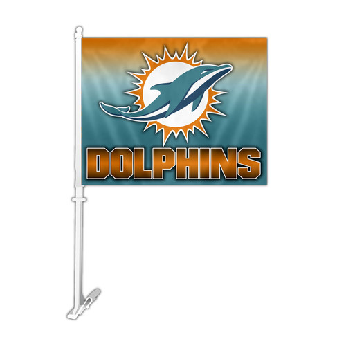 Miami Dolphins Car Flag Ombre