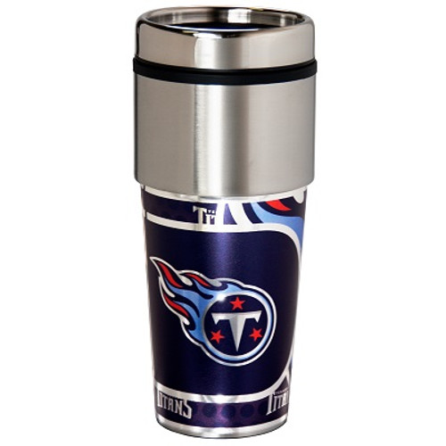 Tennessee Titans 16  oz. Stainless Steel Travel Tumbler Metallic Graphics