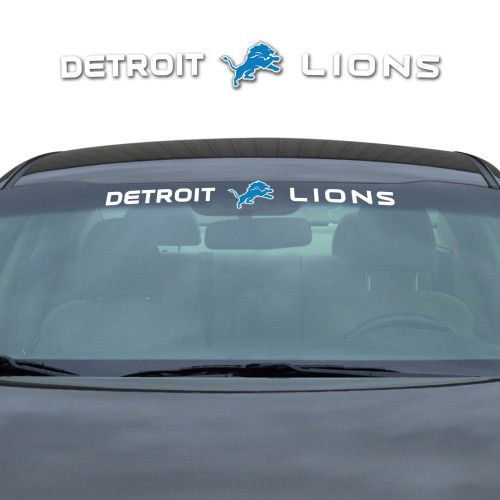 Detroit Lions Windshield Decal Primary Logo and Team Wordmark White