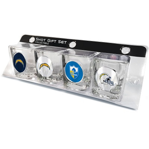 Los Angeles Chargers 4 Piece Shot Glass Set
