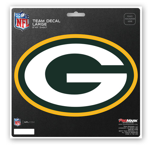 Green Bay Packers Large Decal G Primary Logo White, Green & Yellow