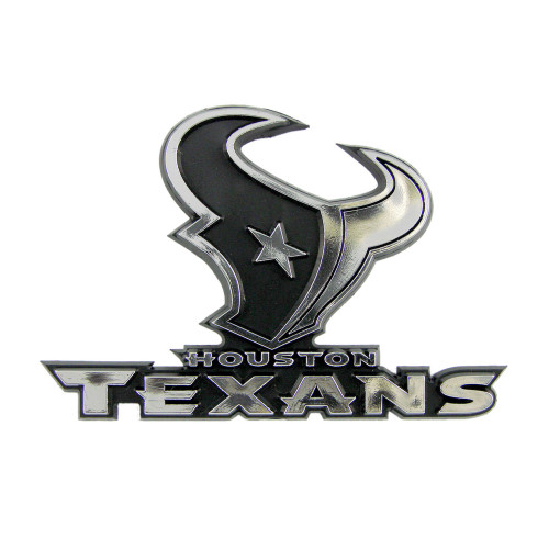 Houston Texans Molded Chrome Emblem "Bull Head" Primary Logo & Wordmark Chrome