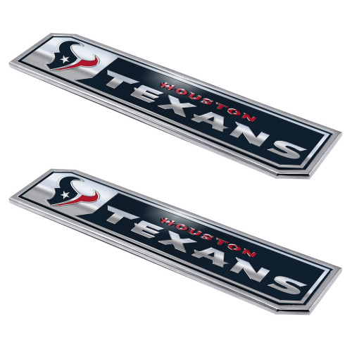 Houston Texans Embossed Truck Emblem 2-pk Primary Logo & Wordmark Blue